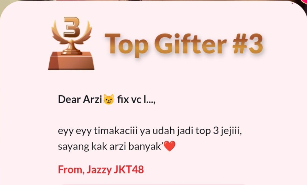 arzi_par's tweet photo. Makasihh live 2 jam nyaa ๐ซถ๐ซถ
Jazzy tidur, besok bikin jejak digital lagi๐น๐น
#JazzLive
#GraceInJaz https://t.co/6bCWxpEcgr