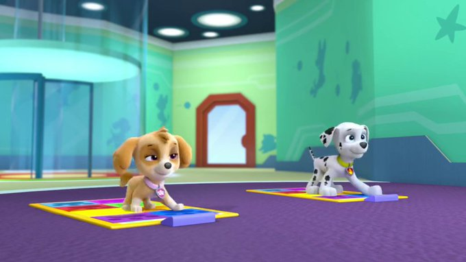 hoangkhang5686's tweet photo. Marshall and good friend Skye play pup pup boogie together #pawpatrol https://t.co/icKUIBvC4m