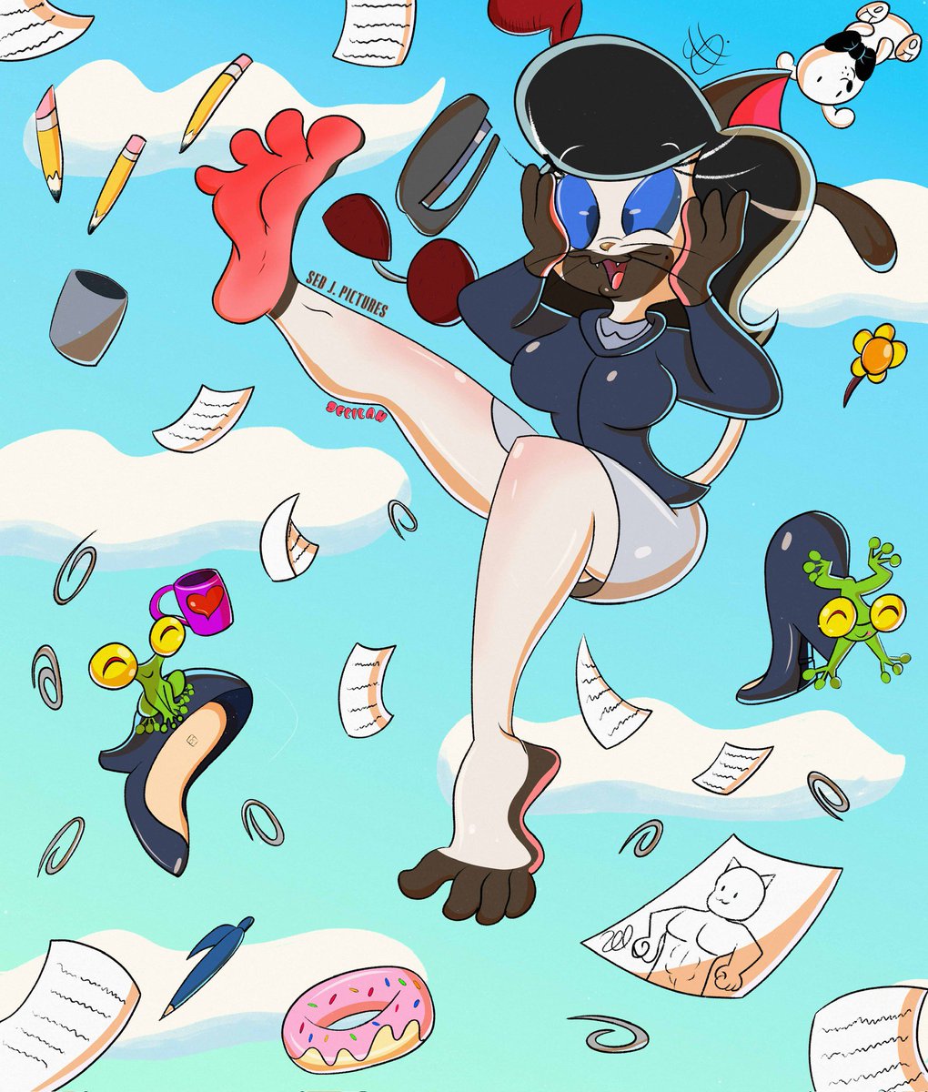 Seb_J_Hernandez's tweet photo. Delilah floating in thin air!

Inspired by @cosmos_mad 

#myart #furryart #cat #paws #floating #illustration‌‌ https://t.co/Ef2S6FyCFl