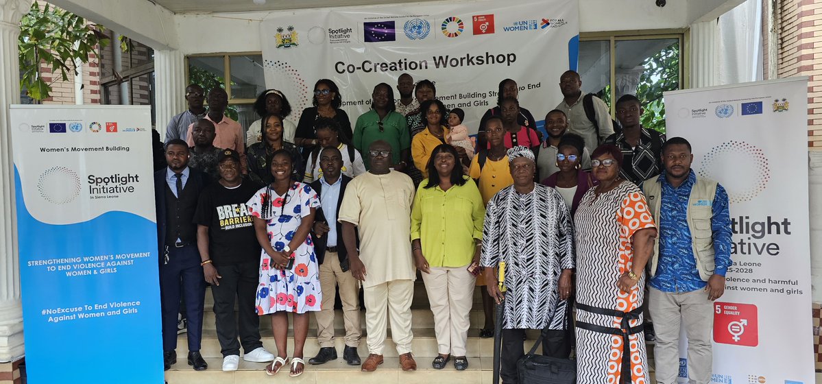 UNWOMEN_SL's tweet photo. @UN_Women thru @GlobalSpotlight yesterday commenced a 3-day co-creation workshop in F/T to develop a comprehensive #Women’sMovementBuildingStrategy to#EVAWG @mogca_sl @EUinSierraLeone @UNSierraLeone @unwomenafrica @UNICEFSL @UNDPSierraLeone @UNFPASierraleon
#ForAllWomenAndGirls https://t.co/zmBJAo0kbj