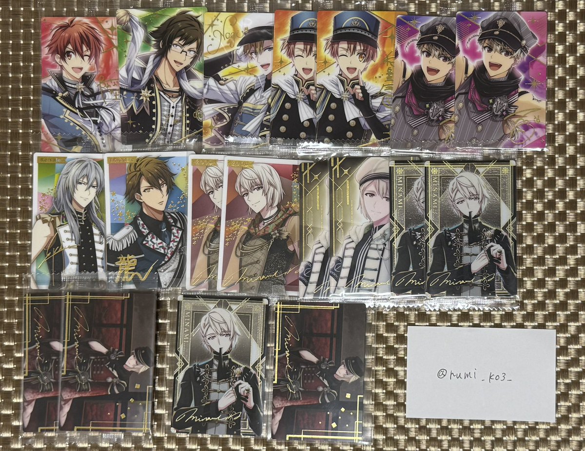 rumi_k03_'s tweet photo. 【交換】 アイドリッシュセブン アイナナ ウエハース メタルカードコレクション メタカ カード

譲：画像

求：同異種 環

※箔押しは箔押し同士での交換

郵送でのお取引になります。
検索からでも気軽にお声掛け下さい！ https://t.co/KWYvDBzvmB