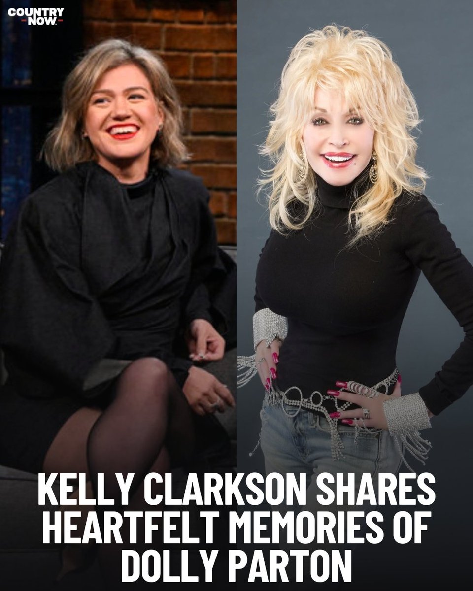 CountryNow's tweet photo. .@kellyclarkson is remembering her late friend and country music icon @DollyParton. ❤️ 

READ MORE: https://t.co/8BEMxdl4d9 https://t.co/yHZghXCEx5
