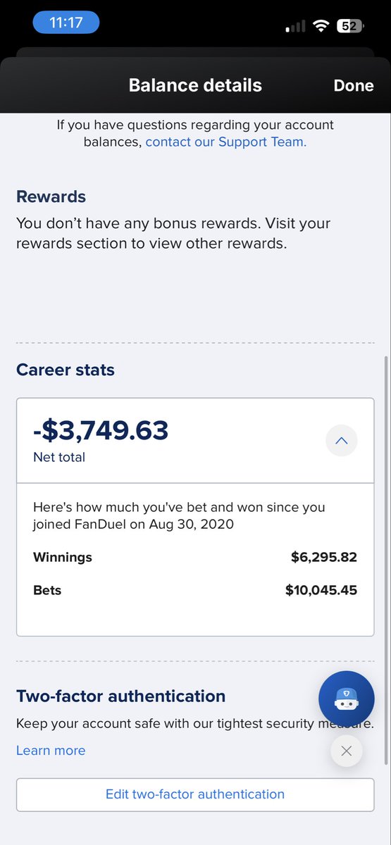 JohnnyKlipstein's tweet photo. @FanDuel @FanDuelSports @fanduel I've deposited over $10,000 and am down almost $4,000 and your support tells me I'm only eligible for one $10 currency bet loll time to find a new book https://t.co/DsHtIyM8yz