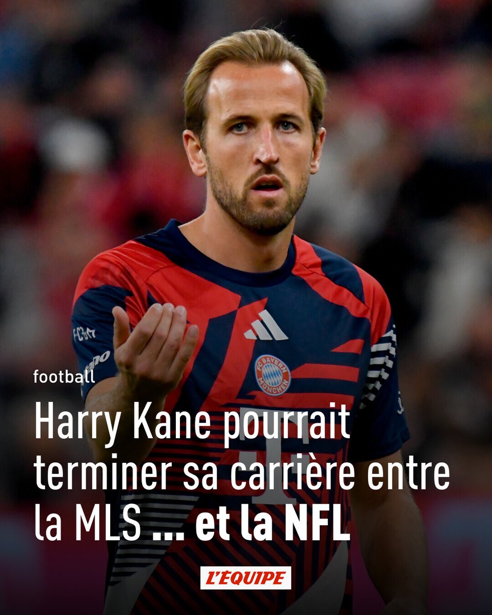 lequipe's tweet photo. Harry Kane voudrait terminer sa carrière entre la MLS et la NFL : « Il serait peut-être possible de faire le lien entre les deux, au niveau des saisons » ➡️ https://t.co/zxoOh8twHq

Lors du rassemblement de l'Angleterre, Harry Kane a rappelé mercredi son attrait pour le football américain et la NFL, laissant entendre qu'il pourrait y jouer après sa carrière footballistique. Voire qu'il pourrait y partager son temps avec une dernière expérience en MLS.