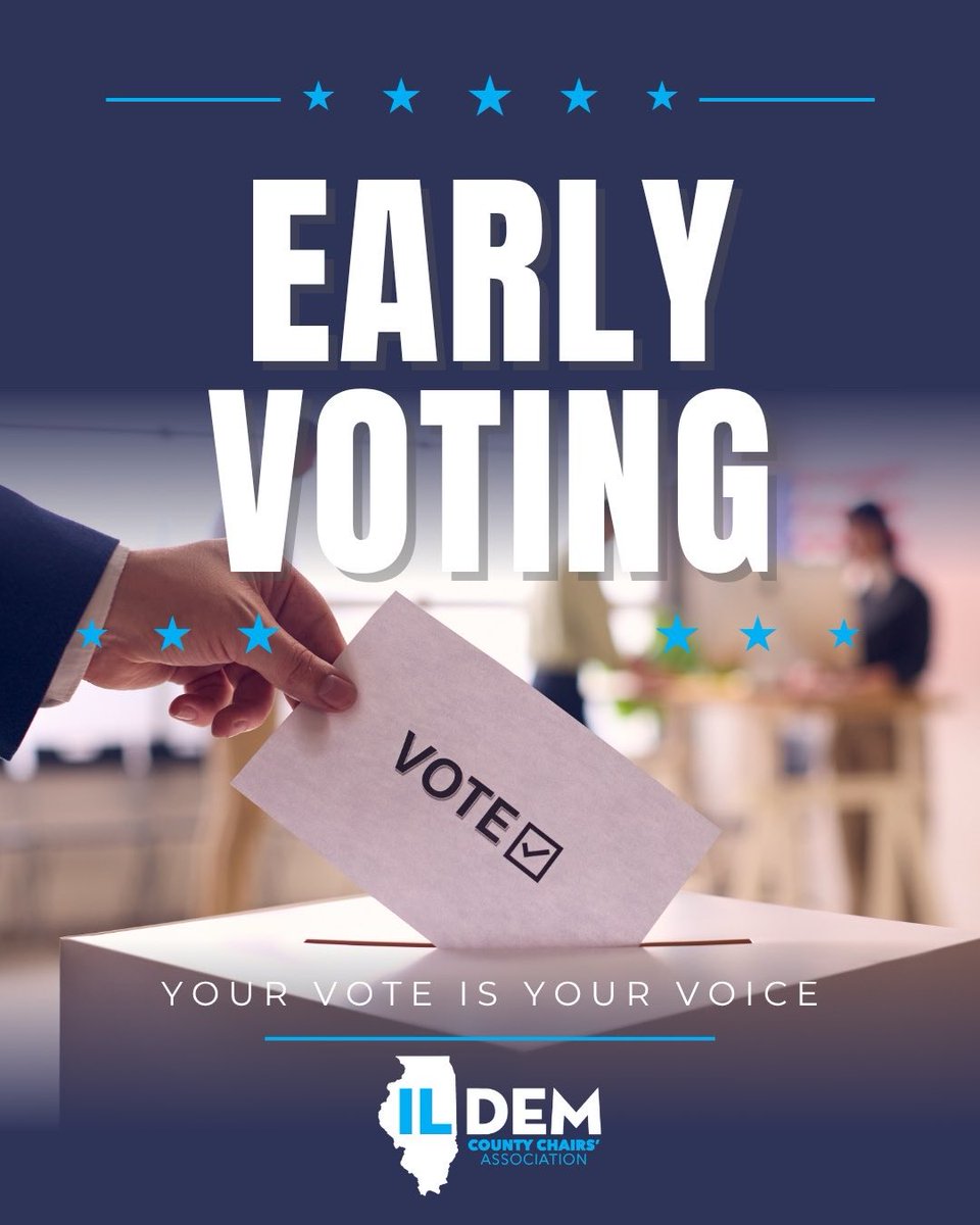ILDCCA's tweet photo. Can you feel it Illinois Democrats? Today is the first day of the coming Blue Wave! Early voting has started in Illinois and it's up to us to get Democrats out to vote. Want to help? Visit https://t.co/0LgTfRgfTg to get signed up. #ILDems #Illinois #BlueWave https://t.co/fsXozzTIDw