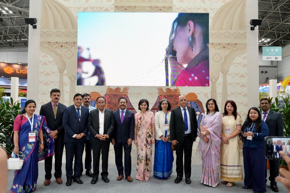 incredibleindia's tweet photo. The Ministry of Tourism is participating in JATA Tourism Expo 2026, Japan, from 24–27 September, presenting India’s diverse tourism offerings and creating opportunities for meaningful engagement with the global travel trade.

The #IncredibleIndia Pavilion was inaugurated by H.E. the Ambassador of India to Japan, in the presence of the Hon’ble Minister of Tourism, Government of Meghalaya, and Additional Secretary & Director General, Ministry of Tourism, Government of India.

Visit the Incredible India Pavilion to connect with tourism stakeholders, explore B2B opportunities and build partnerships for greater collaboration.

#IncredibleIndia #JATA2026 #IndiaJapan