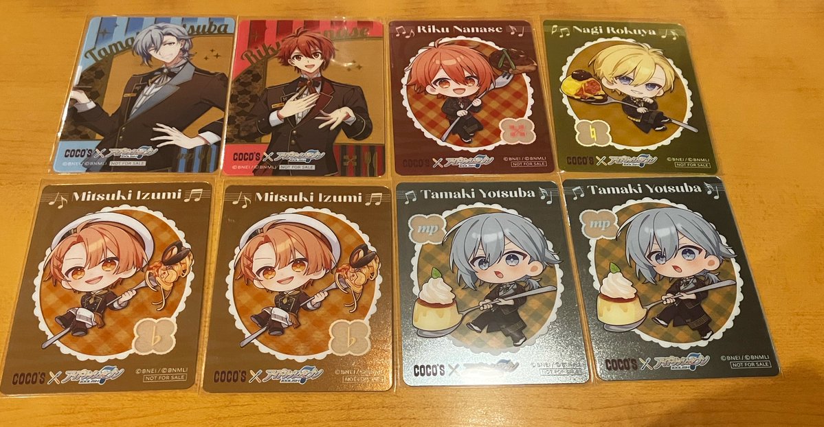 greenapple_smsa's tweet photo. 【交換】アイドリッシュセブン　アイナナ　ココス　クリアカード

譲:
第一弾　環、陸
第二弾　三月、環、ナギ、陸

求:第三弾　フラウェ（一織＆陸）1

コンプ目的です。
郵送または都内手渡し。 https://t.co/WGQGF5qtSC