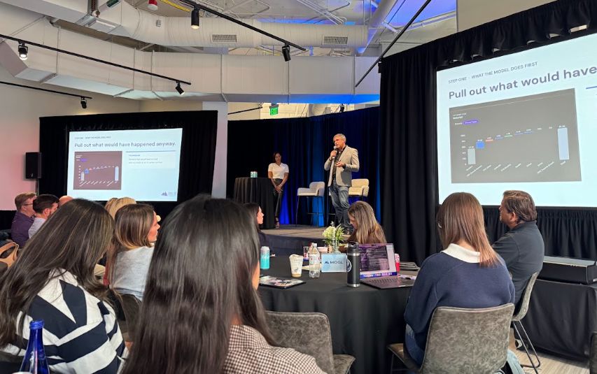SlingwaveInc's tweet photo. A great start to Mogl Peak Week in Denver. Paul Boruta joined the “Building the Next Measurement Framework” panel to discuss where marketing measurement is headed.

If you’re here, stop by the Slingwave booth to say hi to Paul and Sam Adler. https://t.co/Ocer4i7vVi