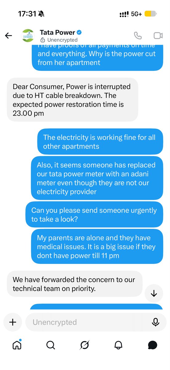 drash_t's tweet photo. @TataCompanies @AdaniOnline @TataPower @Adani_Elec_Mum @TataCompanies @TataPower @AdaniOnline @Adani_Elec_Mum 
It’s 11:00 pm and you have an incredible amount of nonsense to sort out. Whats the explanation you have for this goof up? Do you want us to make this a sensational news headline for some attention? https://t.co/2CF5c6BzZU