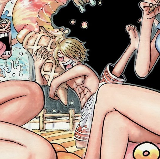 nasyasam13's tweet photo. It's so cute when Oda draws tiny Sanji holding something bigger than himself 🤏 https://t.co/fnNCN891GU