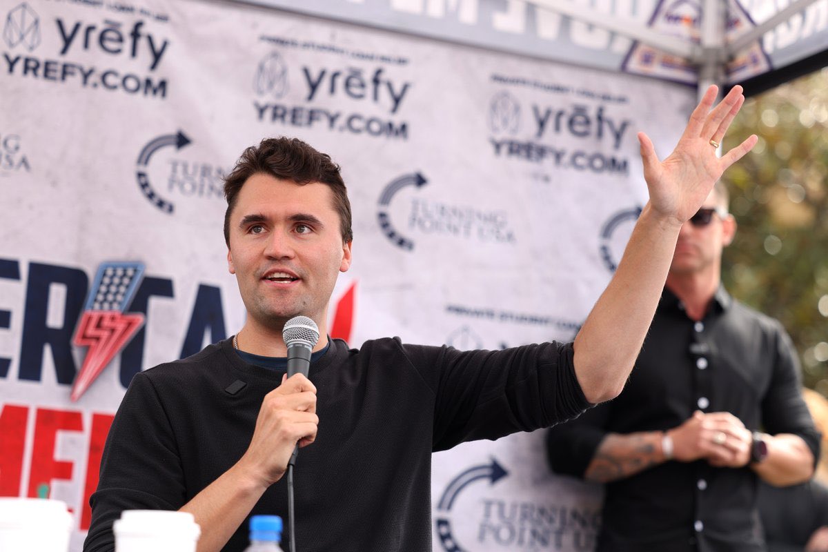 ritmanko's tweet photo. @MyronGainesX Never forget:

Charlie Kirk was a pioneer of the idea of peaceful, public, and open debate setting stage for youth to get up and stand at a mic to talk.

The right was always able to fight through idea, not violence.

Shocking acts like this lady show how leftists tolerates it. https://t.co/IDVQsrt9eB