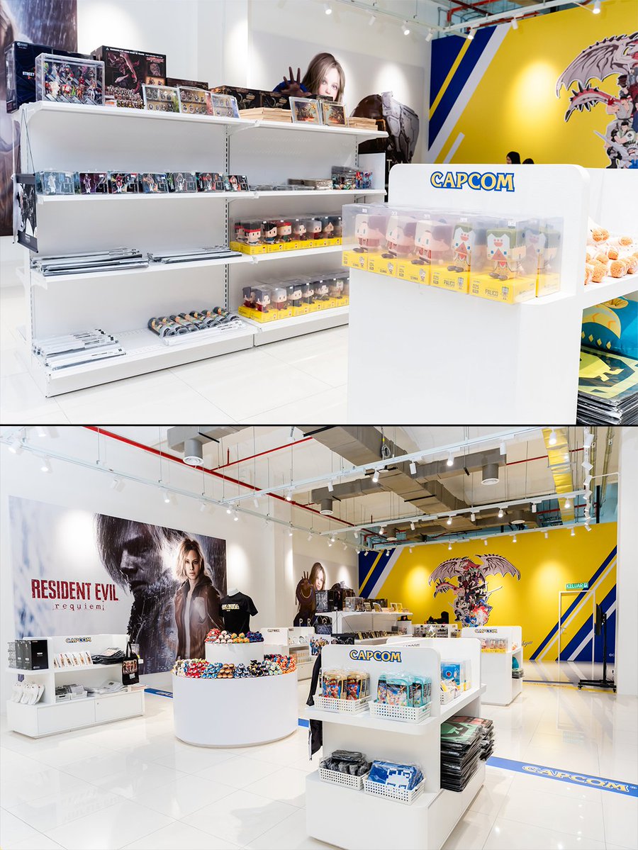 RENews_X's tweet photo. 🛍️ A new CAPCOM POP-UP STORE has officially opened in Malaysia.

The store opened September 24 at LaLaport Bukit Bintang City Centre in Kuala Lumpur and will run through December 27.

More than 350 items are available from Resident Evil, Monster Hunter, Devil May Cry, Street Fighter, Mega Man, Onimusha: Way of the Sword, Pragmata, and more, including plushies, figures, clothing, keychains, blind boxes, and Japan-exclusive items.

🇲🇾 There’s also Malaysia-exclusive merch, including a limited-edition T-shirt and an exclusive tote bag coming in October / November. Another 30–40 new products will be added every month.

📍 ACG Base, Level 2, LaLaport Bukit Bintang City Centre, Kuala Lumpur
📅 September 24 – December 27, 2026
⏰ 10 AM – 10 PM

(via: @LowyatNET, @Kakuchopurei, @KendoGunSop)