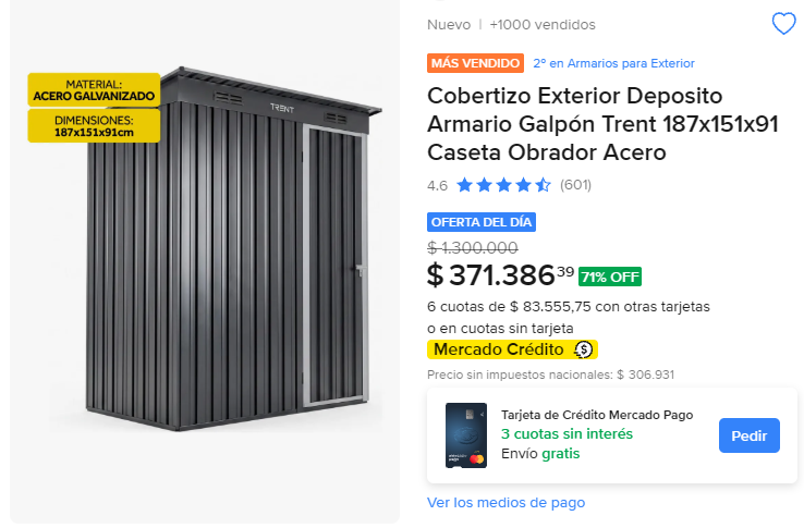 Finanzasbyjess's tweet photo. Si no tenés donde guardar las cosas 👇🏻

Cobertizo Exterior de casi dos metros a $371.386 en Mercado Libre y si usan un cupón más barato.

Lo pueden pedir acá
https://t.co/aA1iU2EAaL 👈🏻 https://t.co/rpWFoCycc5