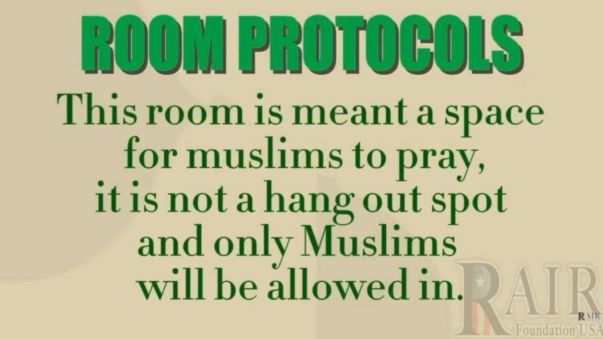 AmyMek's tweet photo. 🚨 ISLAMIC PRIVILEGE IN A TEXAS PUBLIC SCHOOL - WHO AT FRISCO ISD IS GOING TO EXPLAIN THIS?

This is not an AI image.

This is a SCREENSHOT from Liberty High School’s Muslim Student Association video telling students:

“ONLY Muslims will be allowed in.”

So somebody at Frisco ISD needs to start answering questions.

🔺 Why was a student organization telling non-Muslims they were not allowed into a room inside a taxpayer-funded public school?

🔺 Why were Muslim students told they could miss class time to use it, with parents directed to contact an associate principal?

🔺 Why were students promised FISD volunteer hours for donating prayer rugs when district rules say material donations do not qualify?

🔺 Why could boys deliver the Islamic khutbah while girls could only write one for a boy to deliver? Is this NOT Sharia adherence!? 

And the biggest question:

WHY WAS THIS ALLOWED TO GET THIS FAR?

Frisco ISD was already warned about this issue nine years ago. In 2017, Ken Paxton’s office raised First Amendment concerns about reports of dedicated Muslim prayer space at Liberty High and specifically called for equal access regardless of religion.

Yet in 2026, the school MSA itself posted:

“ONLY Muslims will be allowed in.”

Frisco ISD now says that statement was inaccurate and violated its guidelines. Fine.

Then tell Texas parents who approved the room arrangements, who was supervising them, how long this was happening, and what Frisco ISD did when its own MSA publicly announced a Muslims-only rule.

And why is a student organization with the MSA name operating this way inside a public school in the first place?

Are Texas officials going to investigate this, or are they simply going to allow it?

The screenshot is right there. Explain it

SEE OUR NEW REPORT: https://t.co/hiUcTel3ra