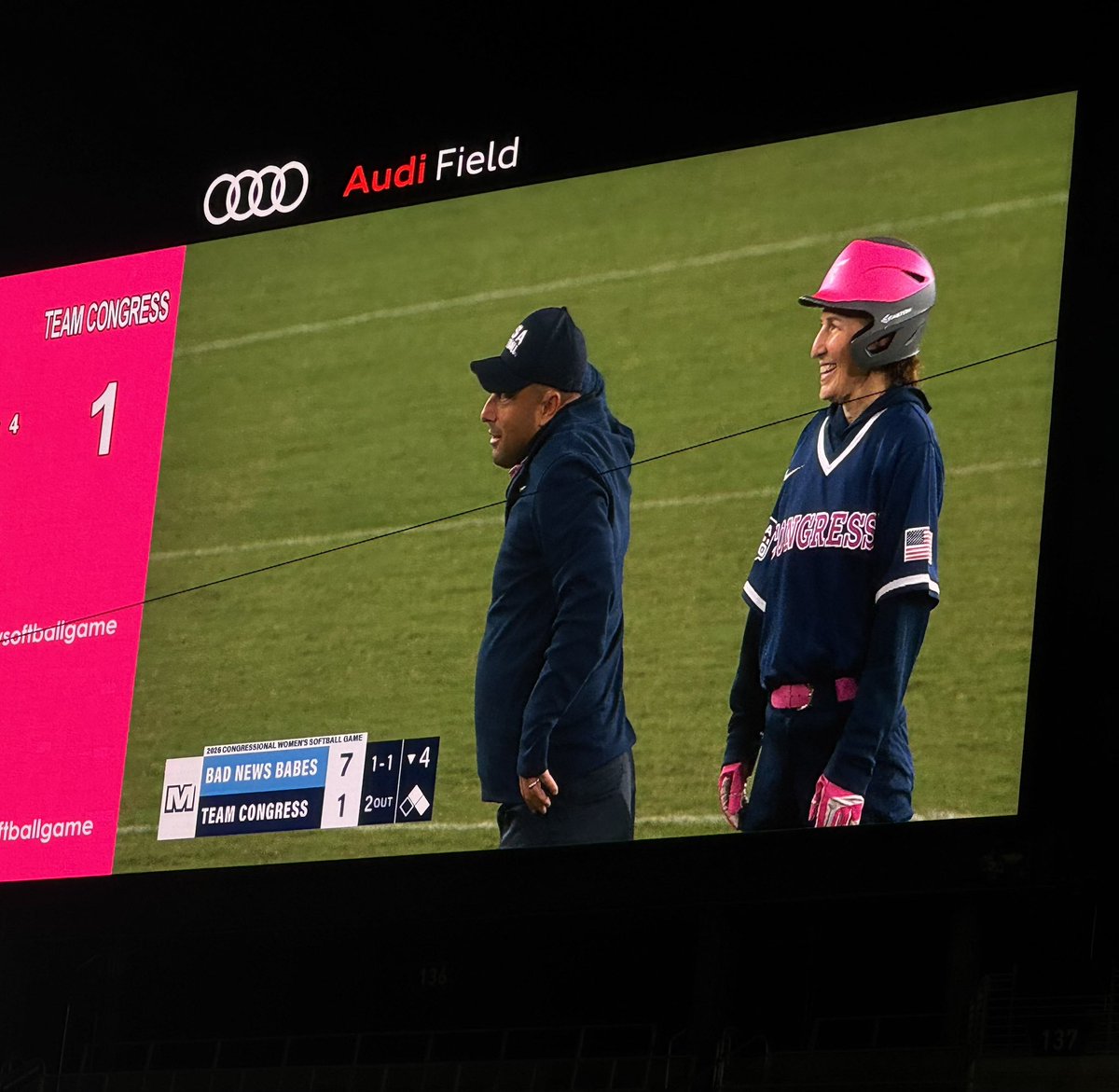 RepKimSchrier's tweet photo. Another great @CWSoftballGame yesterday between Team Congress and the #BadNewsBabes! We will be back next year, team press! https://t.co/IBXDgRtSsm