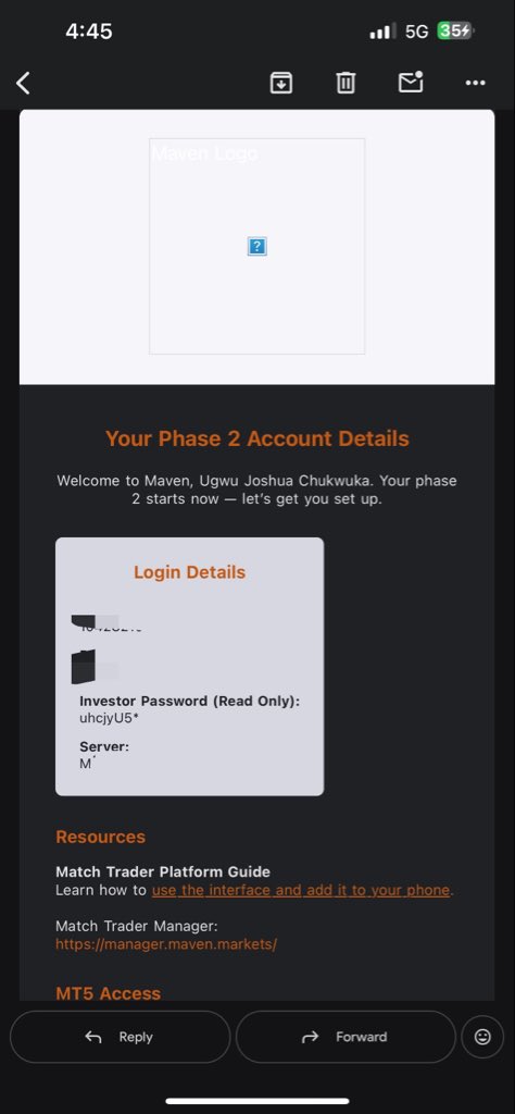 joshua_458's tweet photo. UPDATE ON MY $100K MAVEN GURU ACCOUNT 

PHASE 1 ✅

XAUUSD did it. 
High RR did it. 
Risk management did.

PHASE 1 PASSED. 💯

Phase 2 starts next week, and I’m coming for that funded account. 

One step at a time.
TRUST THE PROCESS 🫶💙 https://t.co/SWk4rtqjoL