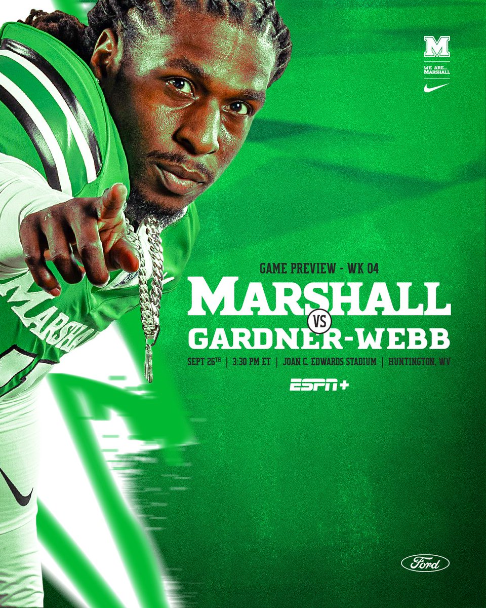 HerdFB's tweet photo. 𝑹𝒆𝒂𝒅𝒚 𝑭𝒐𝒓 𝑯𝒐𝒎𝒆𝒄𝒐𝒎𝒊𝒏𝒈!

Marshall Football celebrates Homecoming 2026 this weekend as Gardner-Webb comes to Huntington for a 3:30 p.m. contest on Saturday at Joan C. Edwards Stadium.

🔗: https://t.co/tiN6mBNcVr https://t.co/xEB8Ov1Lyd