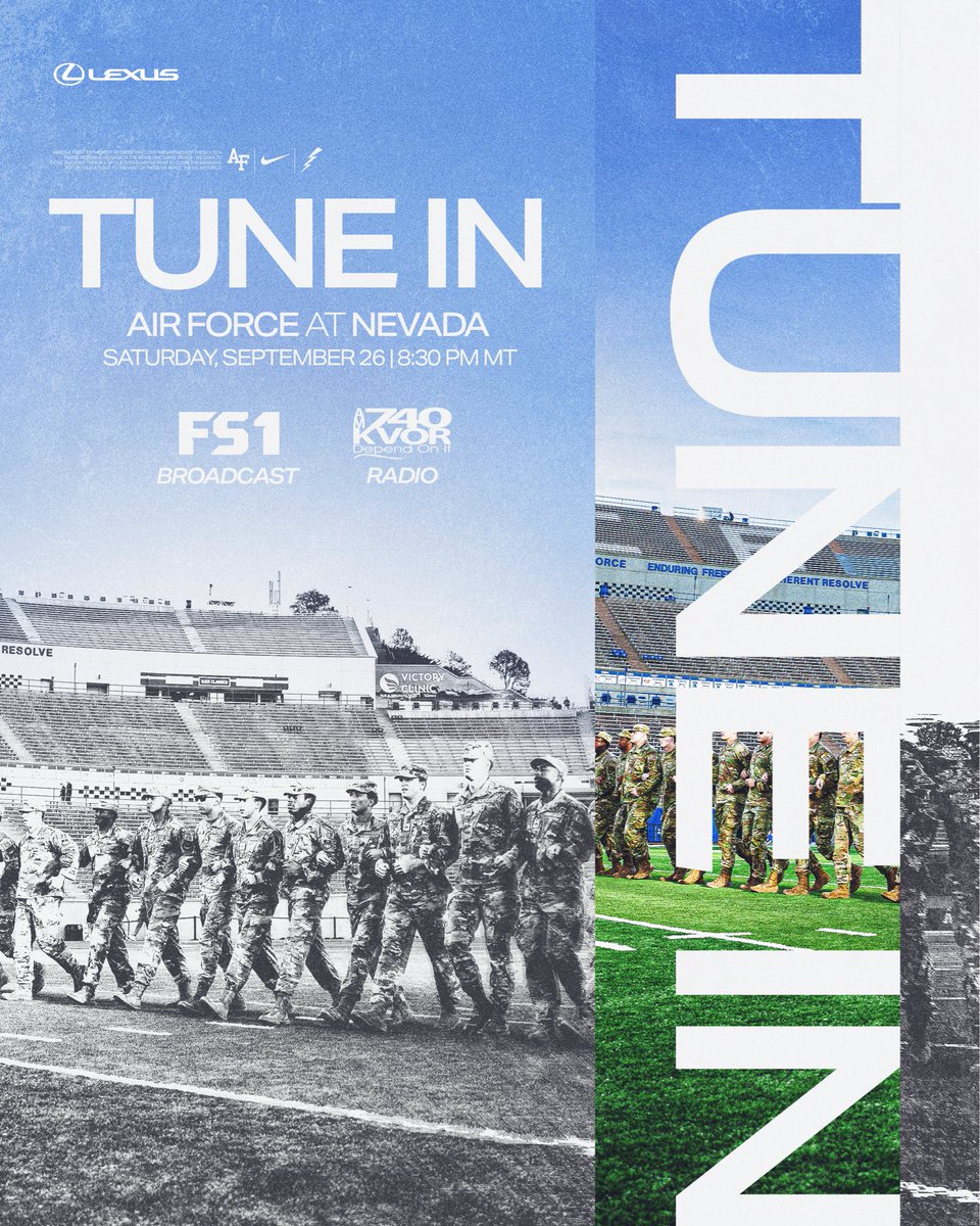 AF_Football's tweet photo. 𝗪𝗵𝗲𝗿𝗲 𝘁𝗼 𝘄𝗮𝘁𝗰𝗵 from home 📺

#FlyFightWin | @Lexus https://t.co/YDVe32HZU2