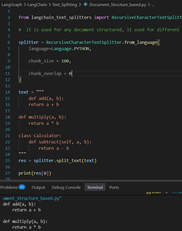 1500mcg's tweet photo. And Today...
✅ Text Splitters in LangChain
✅ Length &amp; Structure Based splitting
✅ Document-structure based splitting
✅ Q's on Sliding Widnow + Prefix Sum
#GenAI #AIML #LangChain #python #AI https://t.co/wMqGPPXFJ8