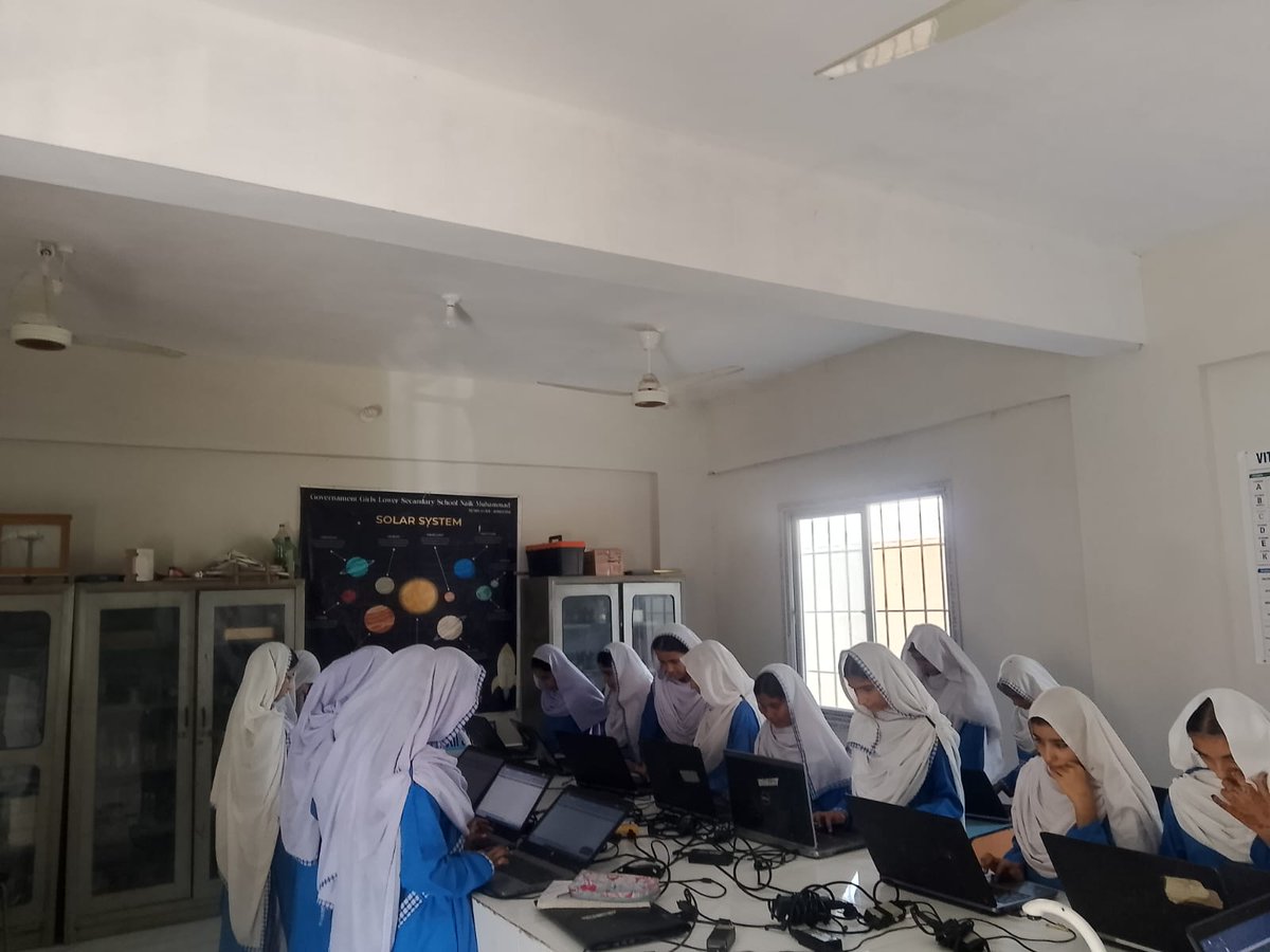 NayeeSubahOrg's tweet photo. Students at Government Girls Secondary School Naik Muhammad are developing practical computer skills through the Mobile Computer Training Program (MCTP).

#NayeeSubahFoundation #MCTP #DigitalSkills #ComputerEducation #DigitalLiteracy #GirlsEducation #TechSkills #Education https://t.co/hfxqQ78Eeh