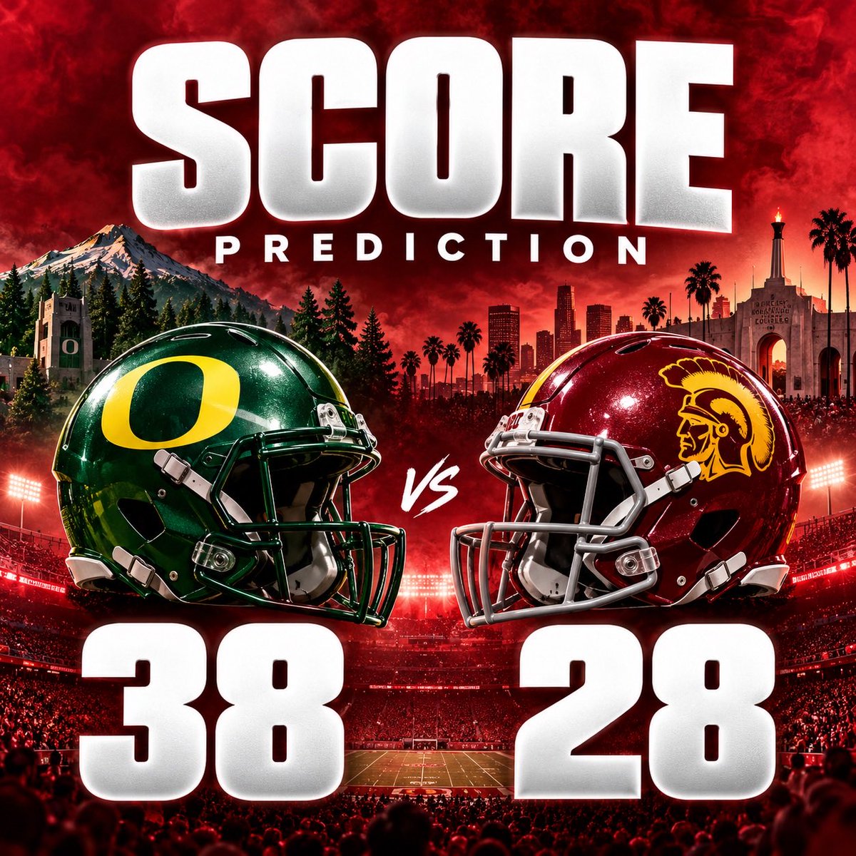 SatReportCFB's tweet photo. The Ducks make a statement in Los Angeles 🦆🔥

Who you got: Oregon or USC? https://t.co/DRGKP4TYL0