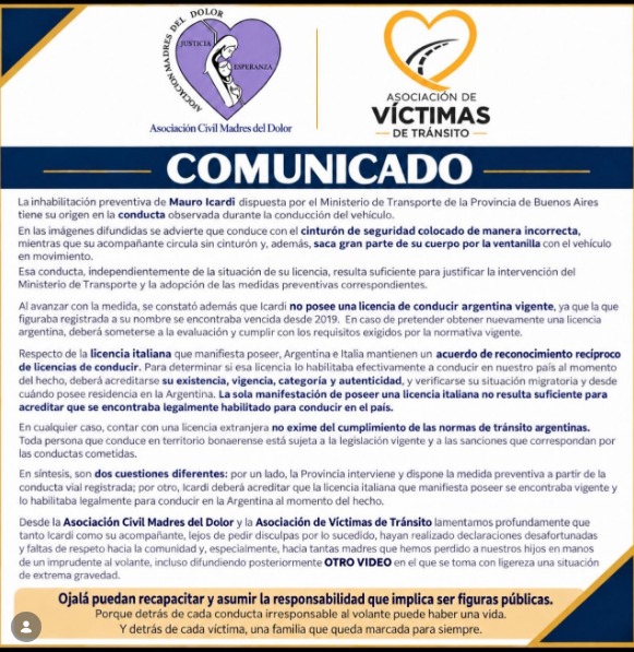 SQP_oficial's tweet photo. Madres del dolor y Fundación Estrellas Amarillas repudieron lo ocurrido con Icardi y la China https://t.co/sfqOkoBq9m