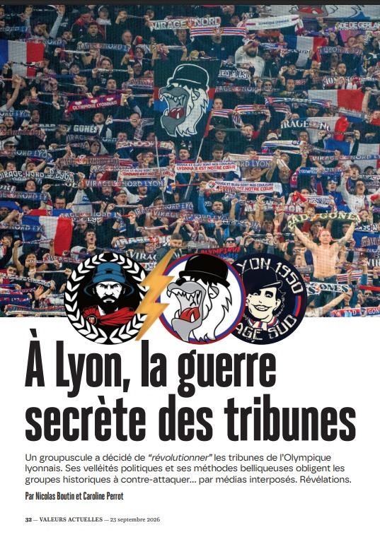 NicolasBoutin11's tweet photo. Notre enquête pour @Valeurs  sur le conflit qui couve dans les tribunes de l’OL fait beaucoup parler.

Voici les coulisses d’une enquête assez inhabituelle pour notre journal, peu habitué à se plonger dans les tribunes de football.

Une enquête à retrouver dans vos kiosques : https://t.co/4MUhNVN5bW