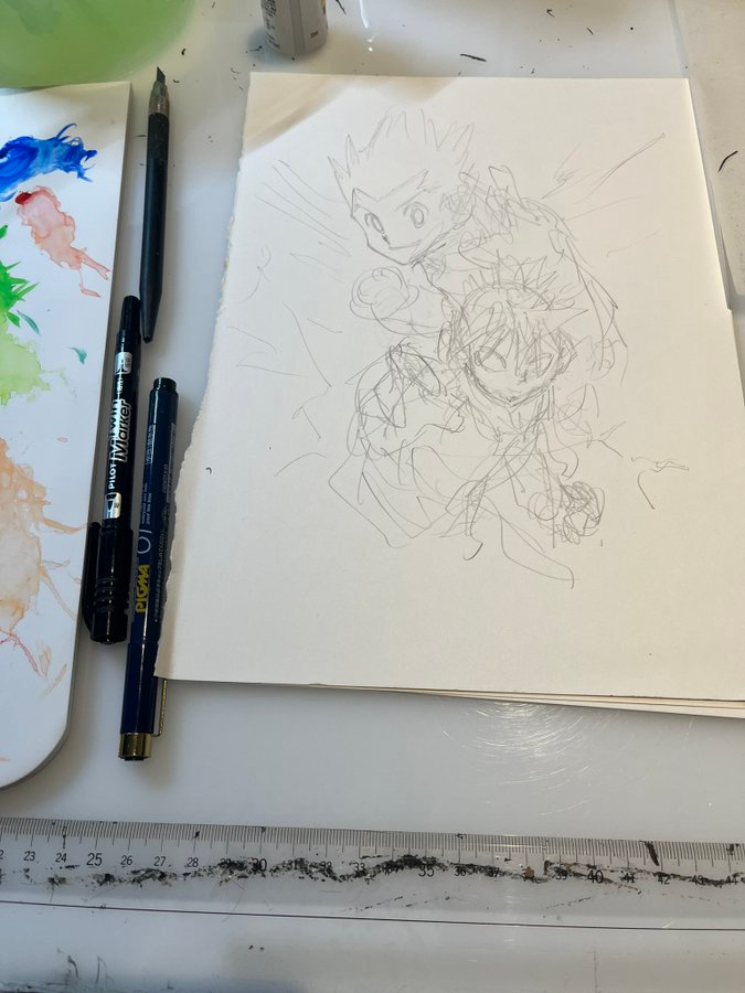 WSJ_manga's tweet photo. Yoshihiro Togashi has completed the cover art for HUNTERxHUNTER Volume 40.

Chapters 429 to 430 are in their latest stages of production. No resumption date for the series has been announced as of yet. https://t.co/Q7yaEoj4Pl