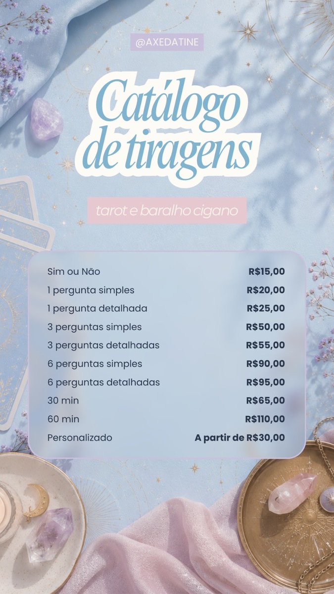 tarotdatine's tweet photo. ✦˖° catálogo de tiragens: https://t.co/E8N1P4xvpL