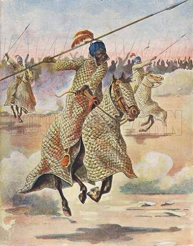 rhaplord's tweet photo. Warriors of the Logone region, Chad. 
Illustration from L'Album du Petit Voyageur Illustre (Edouard Cornely &amp; Cie, Paris, c1900).
#ethnographxt https://t.co/ofVzSQ1FTH