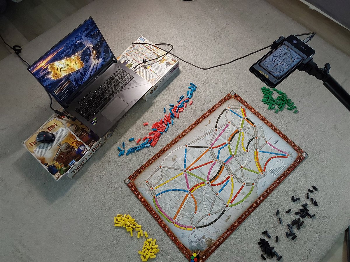 alexbiemann's tweet photo. GoldenTicket is live for Windows 11! 🚂 Play Ticket to Ride on a real board with computer opponents. A webcam checks trains; the app handles cards and scoring. Save and resume later.
Video: https://t.co/c7b6SELXG9
Download: https://t.co/Lgn2Tewffq
#BoardGames #TicketToRide https://t.co/yn1LJjDAdB