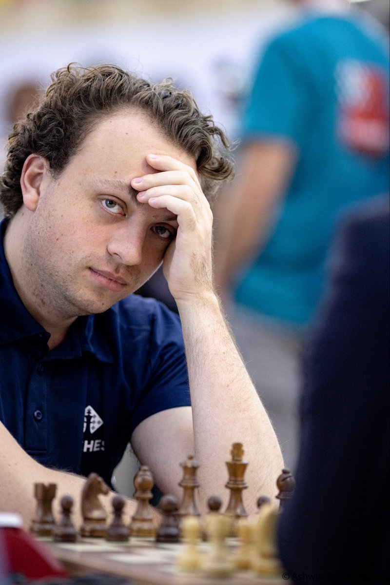 ashwinksubram's tweet photo. Hans Niemann - fearless, fierce, and always ready for the fight. #chess #chessolympiad #chessphotography https://t.co/tJmMO18UVc