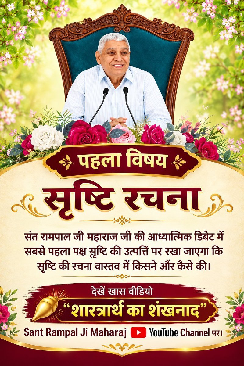 Krishna14899550's tweet photo. #शास्त्रार्थ_का_शंखनाद
पहला विषय - सृष्टि रचना
संत रामपाल जी महाराज जी की आध्यात्मिक डिबेट में सबसे पहला पक्ष सृष्टि की उत्पत्ति पर रखा जाएगा कि सृष्टि की रचना वास्तव में किसने और कैसे की।
देखें खास वीडियो "शास्त्रार्थ का शंखनाद"
Sant RampalJi YtChannel
#GodNightThursday https://t.co/riNarFMC4N