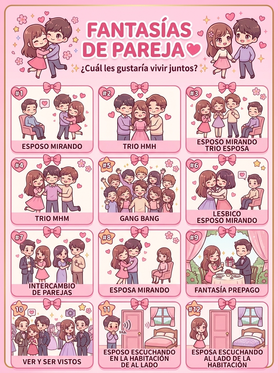 KyAamorosos's tweet photo. 💗 A ver, parejas… queremos conocerlos un poquito más 👀

Les dejamos esta lista de fantasías para jugar juntos y descubrir qué tan parecidos son sus gustos. 🧸✨

👫 ¿Cuál escogerían para vivir juntos?
🤭 ¿Coinciden o cada uno tiene una diferente?
💬 Coméntennos el número que más les llame la atención… tenemos curiosidad. 👀💕
Sin juicios, con confianza y siempre de a dos. 🔐💞
— K&A 🧸🌷
#SwingerCali #SwingerColombia #ParejasSwinger #SwingCali #CaliSwinger #ParejaSW