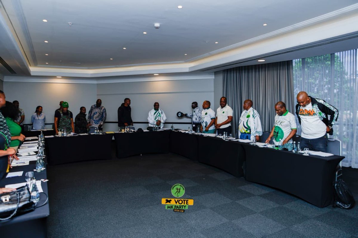 CadreNguyi's tweet photo. The #MK Party National Officials Meeting, led by President #Zuma, is taking place in Joburg today as the leadership continues its work on key party matters. Ngomhla Ka 04 November 2026 Votela iMK Party. #VoteMKP #SithathaOmaspala #GwazaMkhontoGwaza 💚🖤 https://t.co/xrDn1nS673