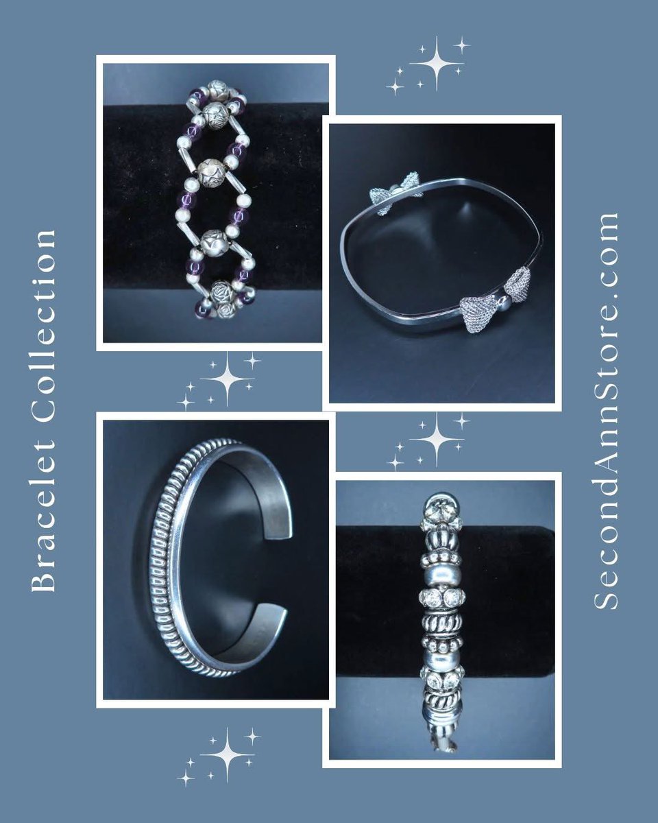 secondannstore's tweet photo. A little something for your wrist ✨ 
From delicate details to bold textures, these bracelets each have their own look. 
Which one catches your eye? 

Shop these and more at https://t.co/ftffio6G1Y | Offers welcome!

#SecondAnnStore #ShopWithSAS #BraceletStyle #BraceletLover https://t.co/oWnzaKgRNM