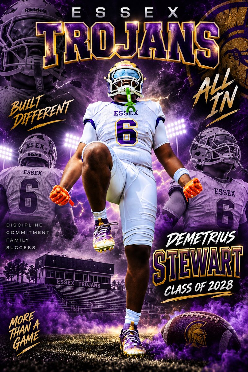 DTrainStewart28's tweet photo. I’m Back To wearing #6 💪🏿💪🏿💪🏿! Last time I wore it we won State so it’s only right! Let’s Goooo Trojans 💜💛💜💛! @dreadboi_20 https://t.co/qe8kATlIq0