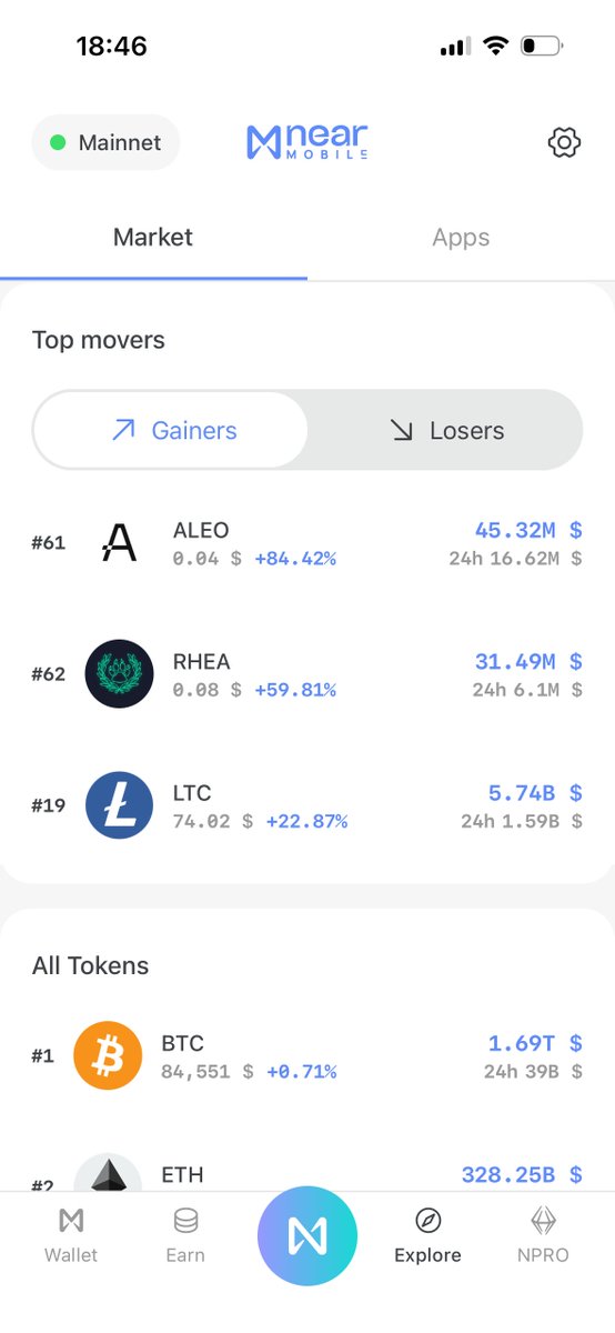 NEARMobile_app's tweet photo. 🐂 Bull Market is back on @NEARProtocol !

NEAR Mobile, the largest wallet in the near:native  ecosystem, has already processed 50,000+ swaps powered by NEAR Intents 🔥

Swap seamlessly across chains and stay ahead of the latest market trends.

Try it now! 🚀 https://t.co/1wrAXIcpdA