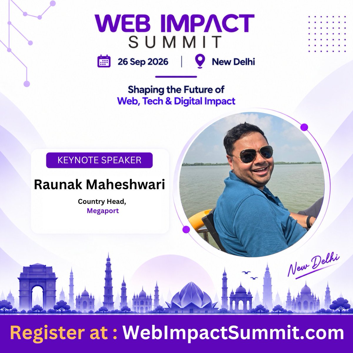 WebImpactSummit's tweet photo. 🎙️ Speaker Announcement: Raunak Maheshwari joins WIS 2026

Country Head, Megaport

Raunak co-founded Extreme IX and built it into India's largest Internet Exchange before Megaport acquired it in December 2025. Now he leads Megaport's India entry.

📅 26 September 2026
📍 Hyatt Centric, Janakpuri, New Delhi
🎟️ Book your ticket: https://t.co/Sd2xzHueNT

#WebImpactSummit2026 #WIS2026 #DigitalInfrastructure