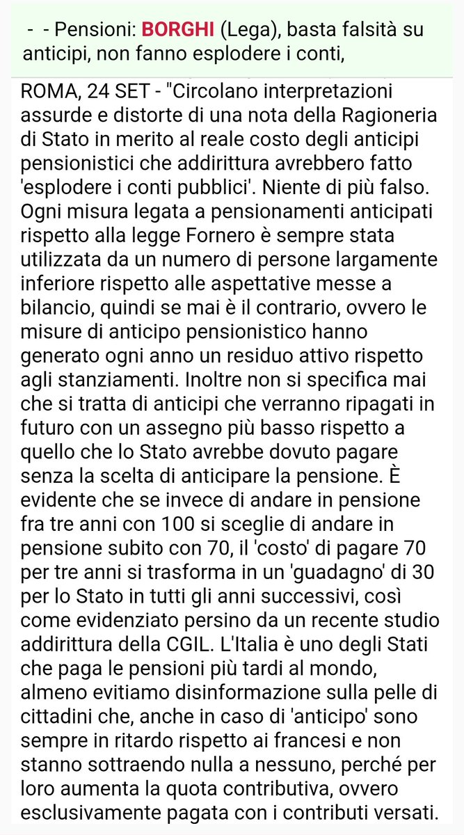 ClaudioBorghi's tweet photo. Magari si può cominciare smettendola con le balle sulle pensioni... https://t.co/LNjzLAKMDL