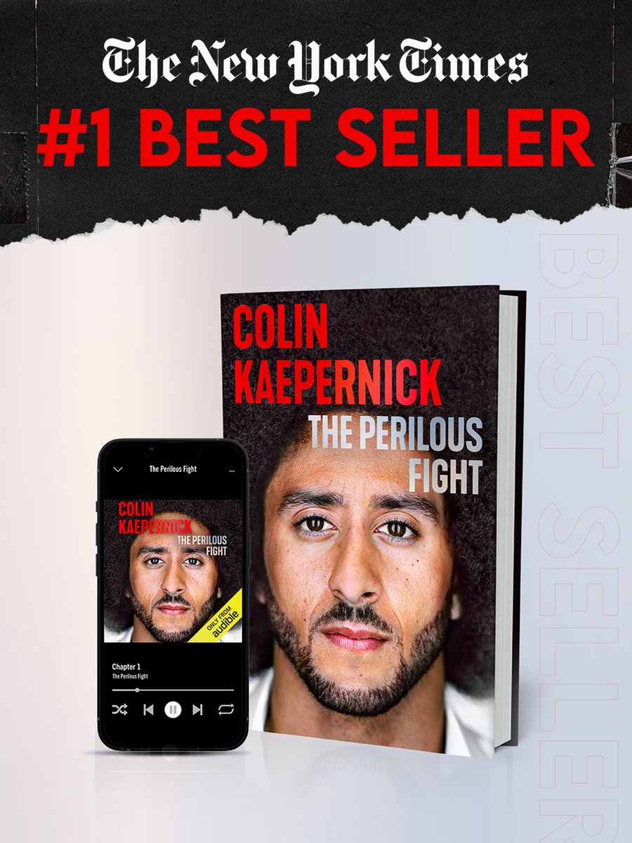 Kaepernick7's tweet photo. #1 NEW YORK TIMES BESTSELLER!!

THE PERILOUS FIGHT is officially the #1 New York Times Bestseller.

Thank you to every single person who bought the book, showed up to a book tour stop, shared it with someone, or supported this journey in any way. It’s been a long time coming.

This memoir is my story, but this moment belongs to everyone who has supported me along the way. Thank you.

THE PERILOUS FIGHT is available now https://t.co/Yam6DH19OP