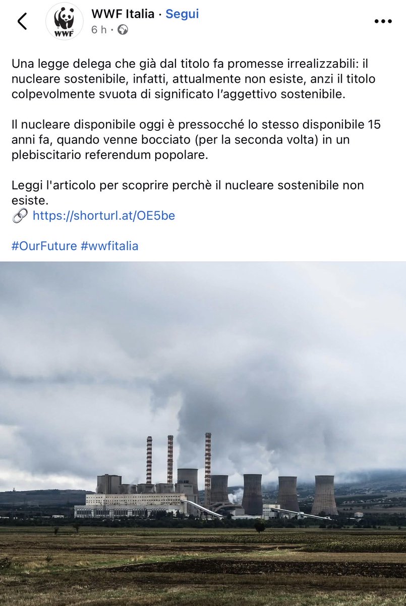 AvvocatoAtomico's tweet photo. Livello altissimo oggi. Il @WWFitalia ci spiega le ragioni per le quali non esiste il nucleare sostenibile, ma per farlo usa la foto di una centrale a carbone.
Non so se sia malafede o ignoranza, ma ne escono male in entrambi i casi. https://t.co/CBNj7XTTN8