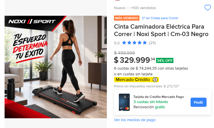 Finanzasbyjess's tweet photo. Caminadora Eléctrica 34% OFF en Mercado Libre✅

Usen el cupón de la publicación y les queda a $329.999
https://t.co/haaTfzp7Rx 👈🏻 https://t.co/YVwnLxbIEt
