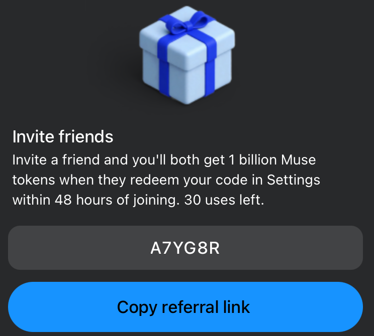 DevMingAI's tweet photo. I also now got Muse access using the method below 👇

No US VPN needed (only after successfully getting a working Muse account to access the account in your local device), @berryxia's Gemini trick works:

1. Gemini Pro → Spark Beta
2. Ask it to open https://t.co/j4k3eUiuxn in a remote browser
3. Sign up with Google email: https://t.co/y2ezO1udBB

We both get 1 BILLION tokens if you redeem my code within 48h: 

Settings → General → Redeem invite code: A7YG8R