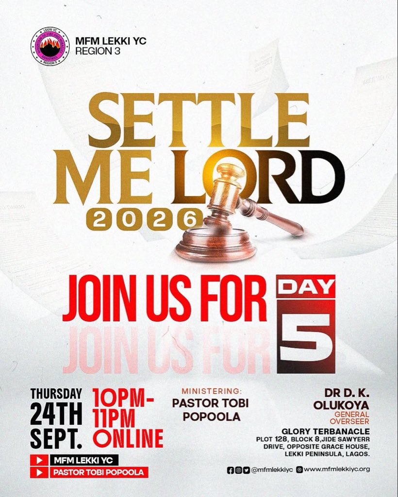 WaleGhost49's tweet photo. Settle Me Lord - Day 5! Come Expectant To Receive 

#SETTLEMELORD #JESUSGLORIFIED #JESUSREVEALED https://t.co/2u02mwMjKt