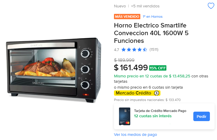 Finanzasbyjess's tweet photo. Horno Eléctrico 15% OFF en Mercado Libre🔥

Usá el Cupón de la publicación y te queda a $161.499
https://t.co/wGdm5yI0ep  👈🏻 https://t.co/CrbNmZYvgV