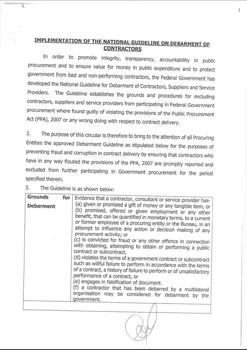 gituwa01's tweet photo. IMPLEMENTATION OF THE NATIONAL GUIDELINE ON DEBARMENT OF CONTRACTORS

https://t.co/4OfmbC0kdo https://t.co/UxopjQ3rwB