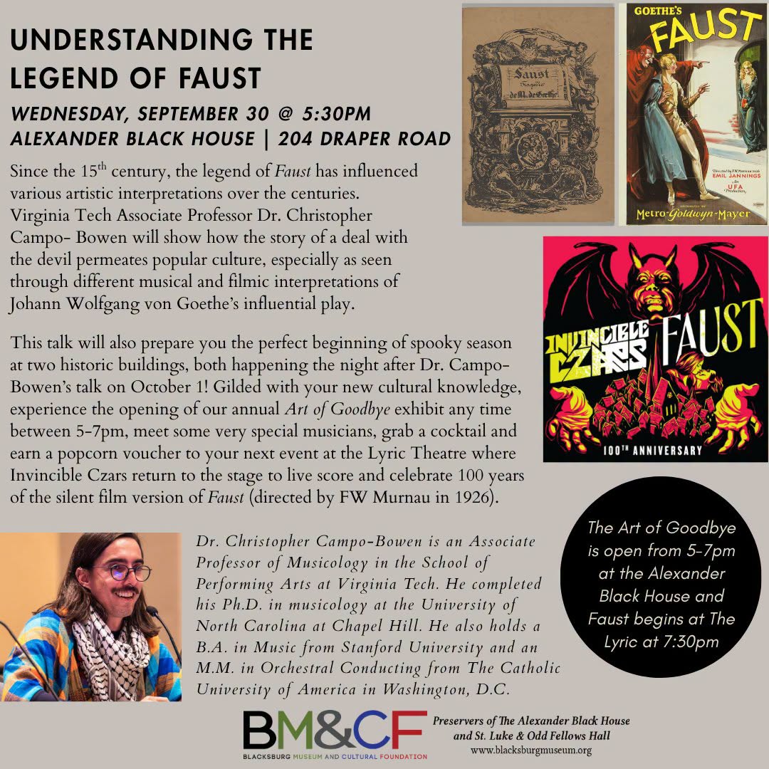 humanities_tech's tweet photo. Learn more below about the showing of "Faust" on October 1 at The Lyric, and the "Art of Goodbye" exhibit at the Alexander Black House, which opens Sept. 30!
https://t.co/LZMSZi5Da9 https://t.co/zPYY2Yty10