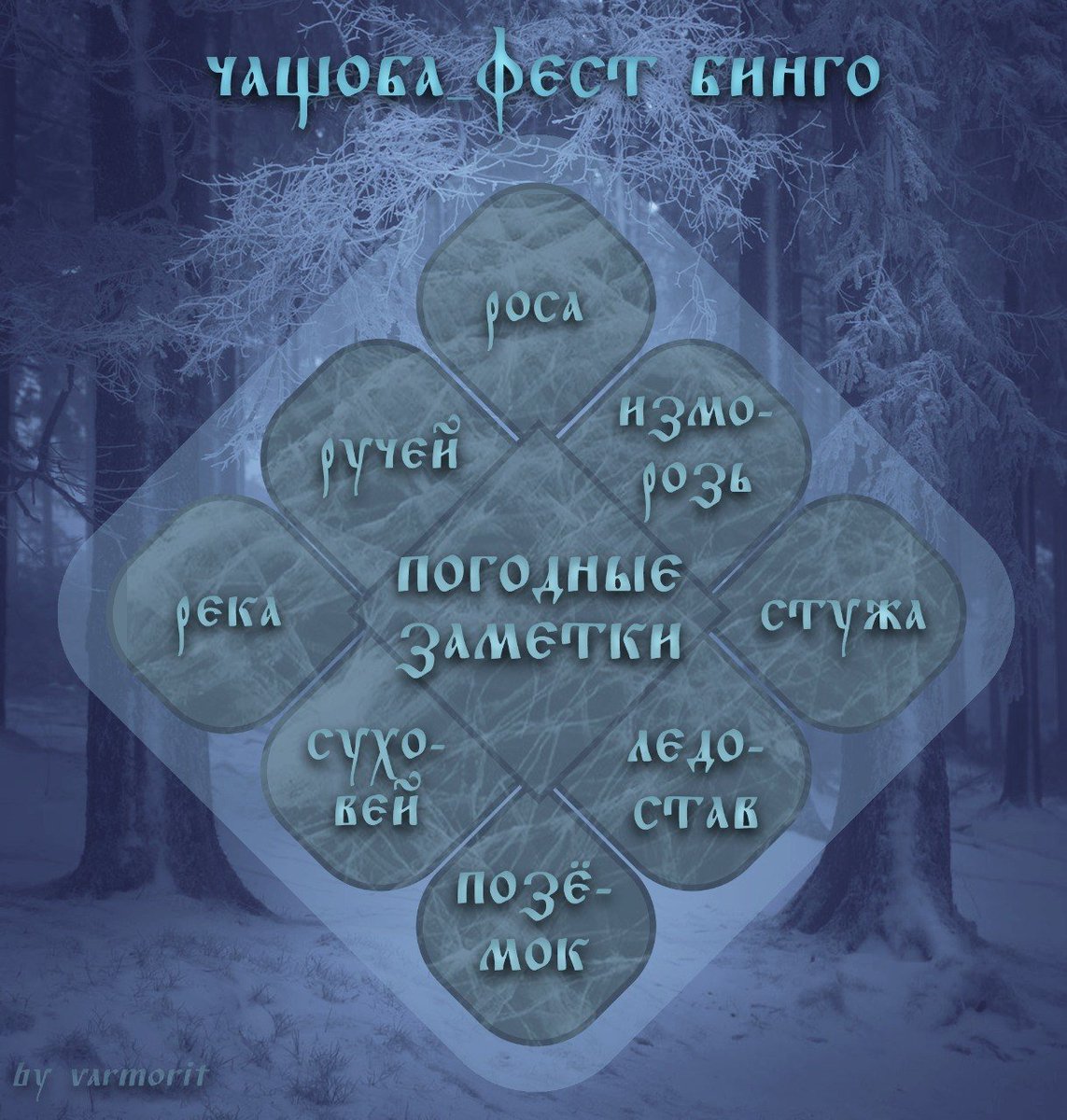 lowerweth's tweet photo. Друзья, вторая неделя Чащоба Феста и новое бинго! 
И в этот раз у нас погодные заметки! 
Становится немного сложнее, вам не кажется? https://t.co/CSinqhdd5o