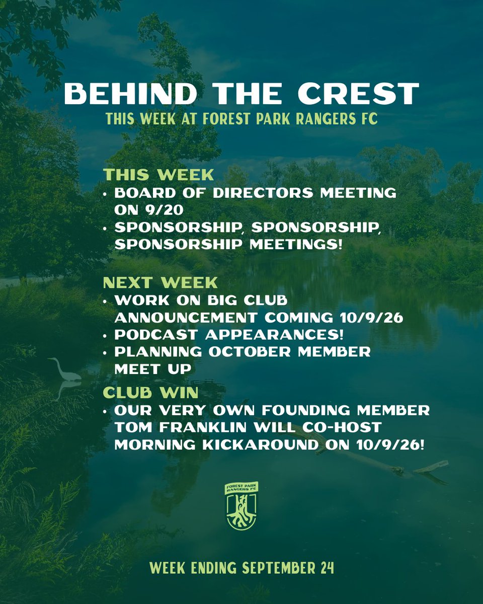 fprangersfc's tweet photo. Board meeting = plotting our next big announcement. 👀
On Oct. 9, Tom Franklin will co-host @MKickaround and share the news live.
Before then, join us Oct. 4 to support @Bohfs_stl in their @opencup qualifier! ⚽️
Onward. Forward.
#UptheTrees #STL https://t.co/CLxsix9x20